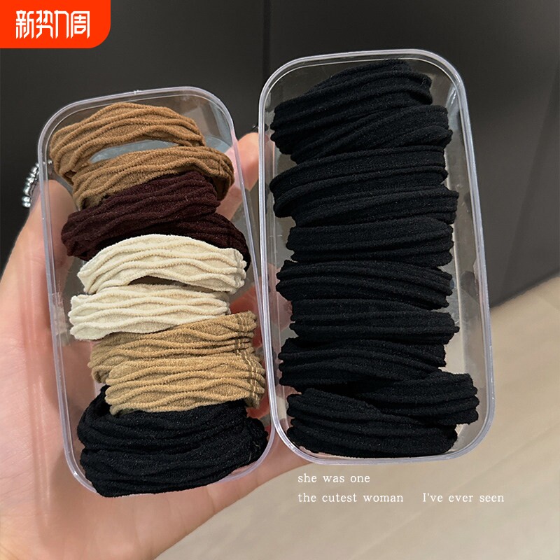 高马尾发绳柔软高弹力耐用橡皮筋女扎头发圈不伤发丸子头头绳发饰