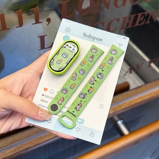 马头乌萨奇适用小米手环10表带9/8液态硅胶新年彩印陶瓷版专用一体替换腕带创意款NFCxiaomi智能运动配件