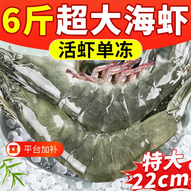 青岛大虾鲜活冷冻特大号青虾深海冻虾海捕海虾基围虾海鲜速冻活虾