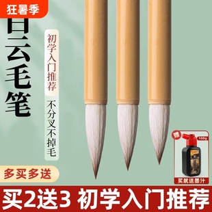 大白云毛笔兼毫羊毫初学者专用入门书法套装学生练字大中小加建白毛笔套装