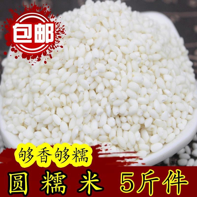 新圆糯米江米白糯米黏大米酒粽子香糯熬粥原料1斤5斤包邮五谷