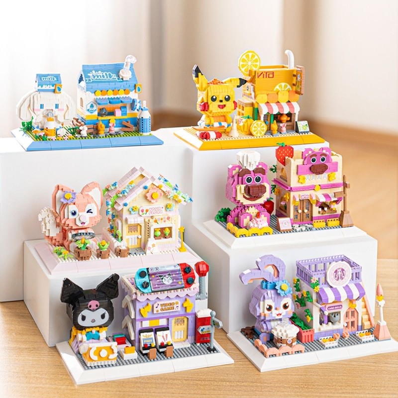 兼容乐高玲娜贝儿笔筒积木卡通公仔星黛露桌面摆件儿童拼装玩具女