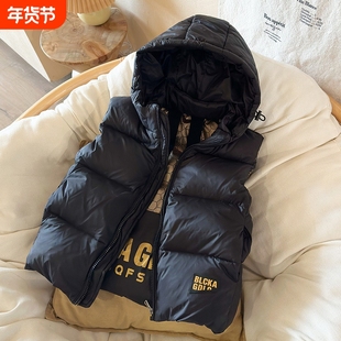 秋冬季新款儿童黑金羽绒服马甲男童女童中大童保暖加厚内外穿背心