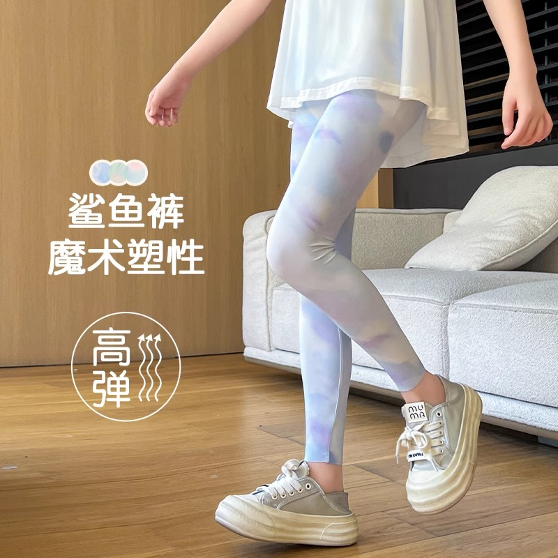女童运动裤瑜伽裤夏季薄款凉感防晒长裤洋气紧身裤| 云朵打底裤
