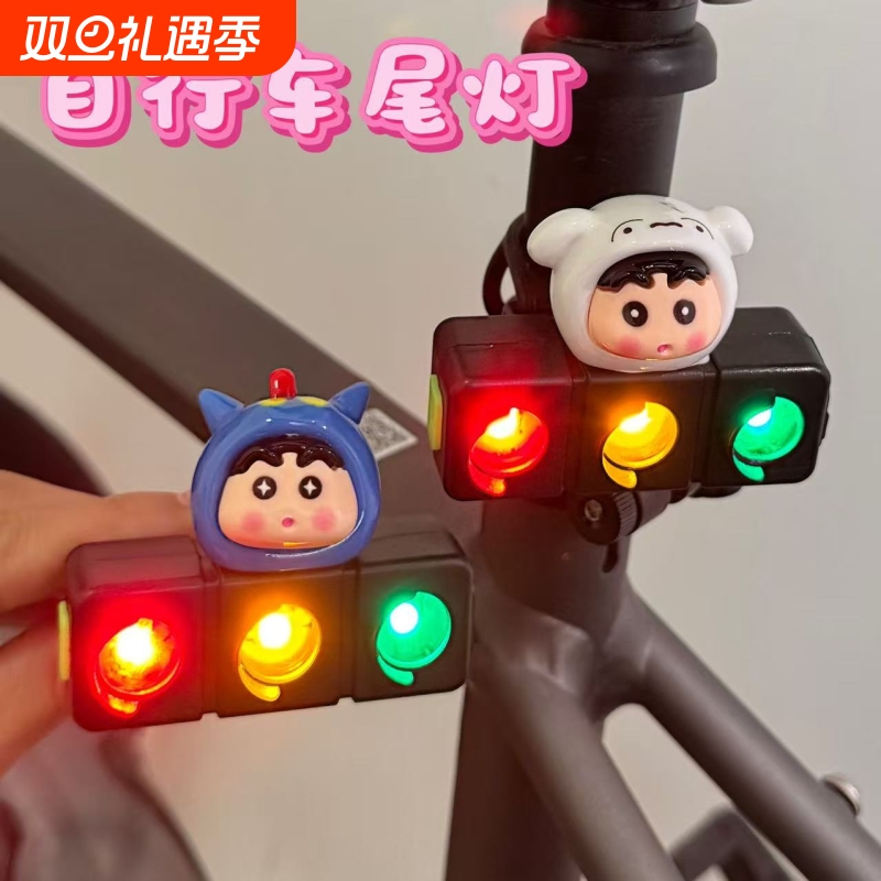 自行车尾灯夜骑警示灯爆闪可爱卡通香肠嘴山地车公路车夜行灯新款