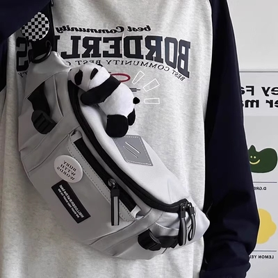 运动腰包2025新款胸包斜挎包男款手机包饺子包单肩包大容量多隔层