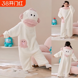 小丑鱼儿童可爱搞怪连体睡衣男孩女童秋冬季加厚珊瑚绒亲子家居服