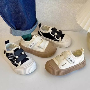 儿童帆布鞋春秋季2026新款软底男童女童室内休闲板鞋宝宝饼干鞋潮