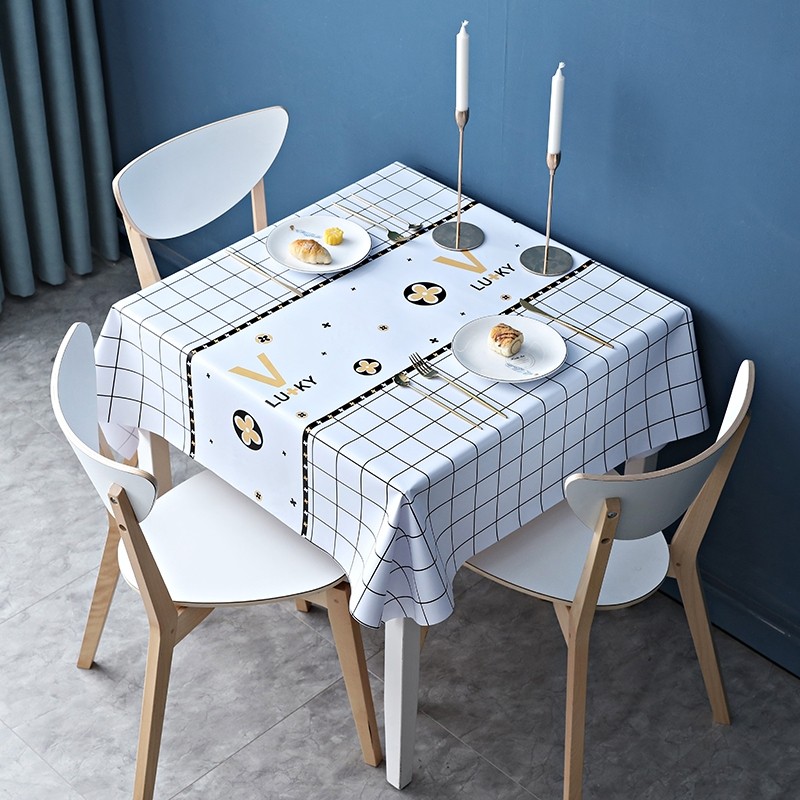 桌布防水防油免洗正方形布艺防烫餐pvc小方桌台布茶几布桌子桌面