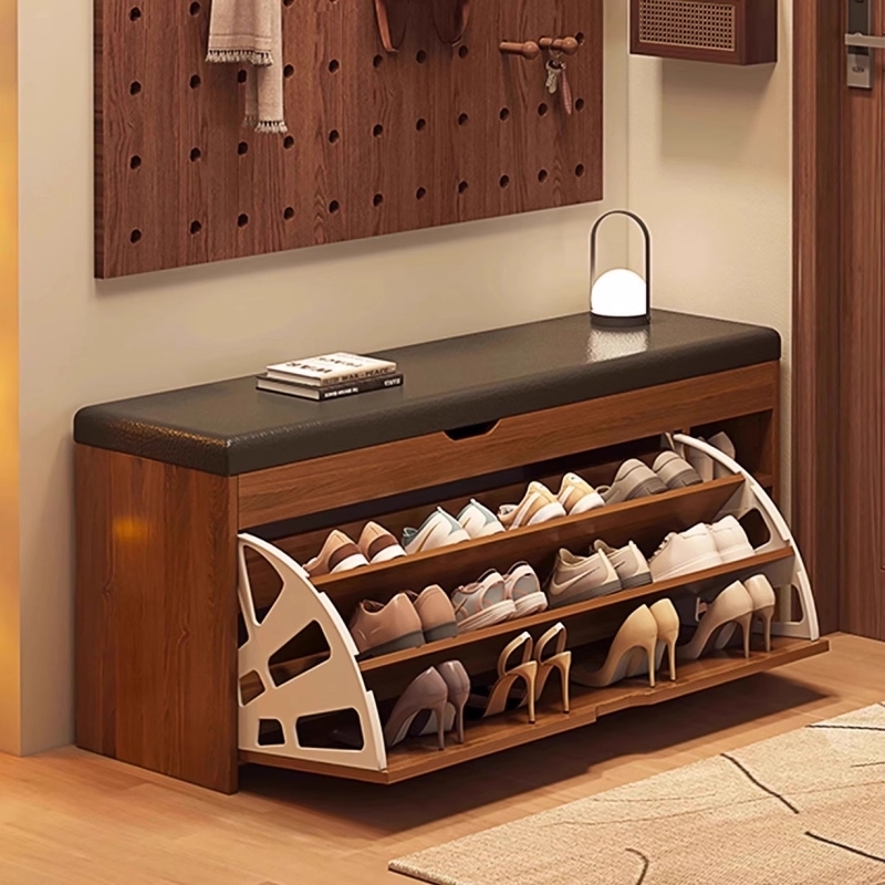 2026爆款家用门口实木换鞋凳