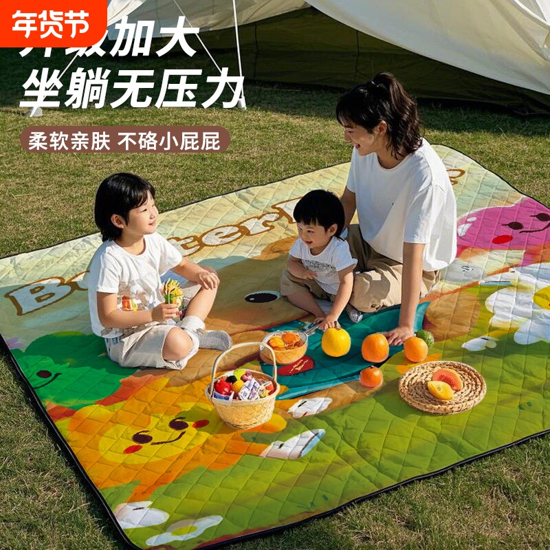 新款加厚超声波野餐垫防潮垫露营垫公园草坪帐篷坐垫防水户外地垫