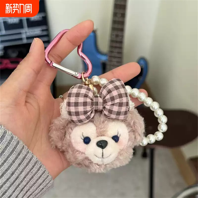 2025新款达菲玫玫男女熊头包包挂件可爱毛绒玩偶公仔车钥匙扣挂饰