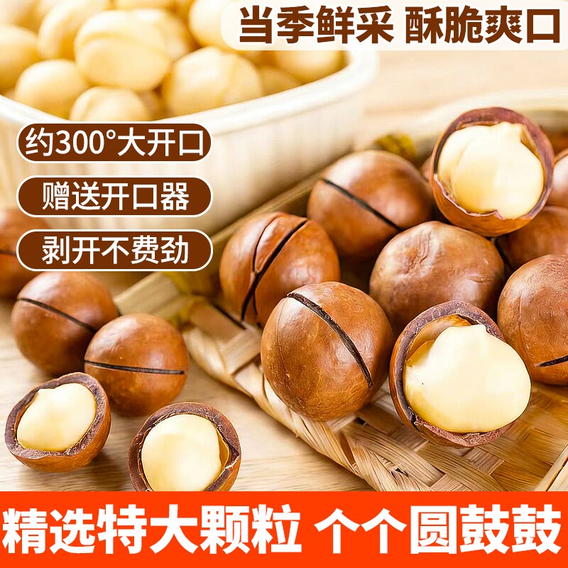 【送开壳器】夏威夷果饱满大颗粒坚果炒货休闲营养奶香味解馋零食