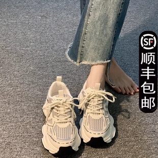 时尚 爆款 百搭ins风轻便跑步鞋 厚底休闲运动鞋 2024新款 女款 女秋季
