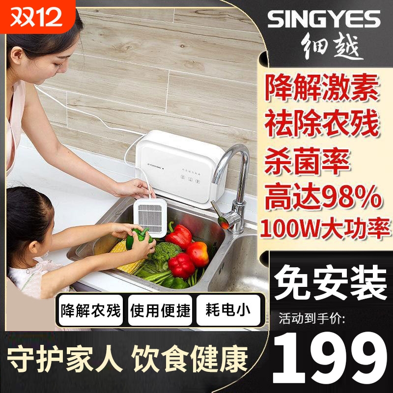 洗菜机家用果蔬清洗机去除农残食材消毒器智能全自动多功能净化器