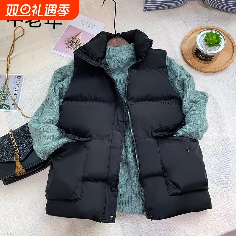 2025新款秋冬羽绒棉马甲中年妈妈装宽松背心外穿坎肩马夹外套开衫