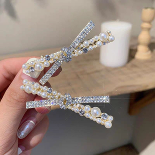25年上新轻奢高级一字夹水钻发夹精致少女头饰鸭嘴夹刘海侧边夹