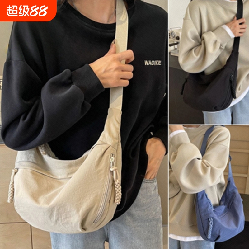2025休闲轻便韩版夏季新款尼龙斜挎包女式大容量包包饺子包女包潮