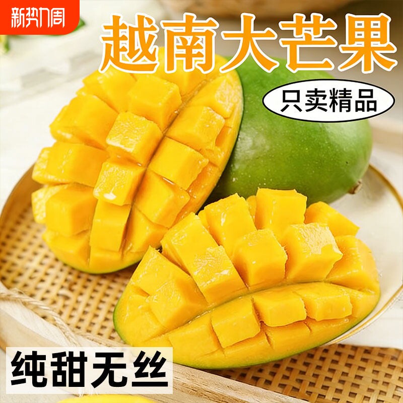 正宗越南大玉芒现摘当季新鲜水果整箱9斤青皮芒果非金煌芒特产果