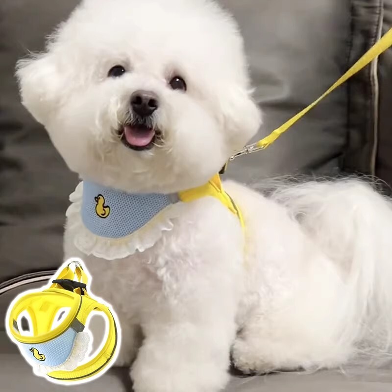 背心式小狗狗牵引绳小型犬比熊防挣脱遛狗绳子泰迪博美宠物胸背带