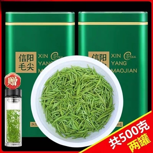 信阳毛尖2025新茶叶雨前特级嫩芽浓香型绿茶散装一斤好喝礼盒罐装