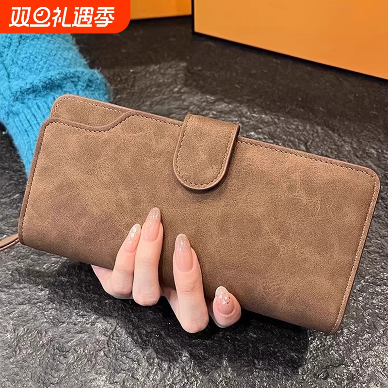 大容量钱包男多卡位多功能手机包复古手拿包长款卡包男士拉链钱夹