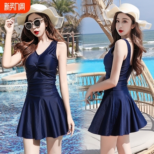 连体保守裙式 高级感2026新款 露背遮肚显瘦性感泡温泉 泳衣女款 大码