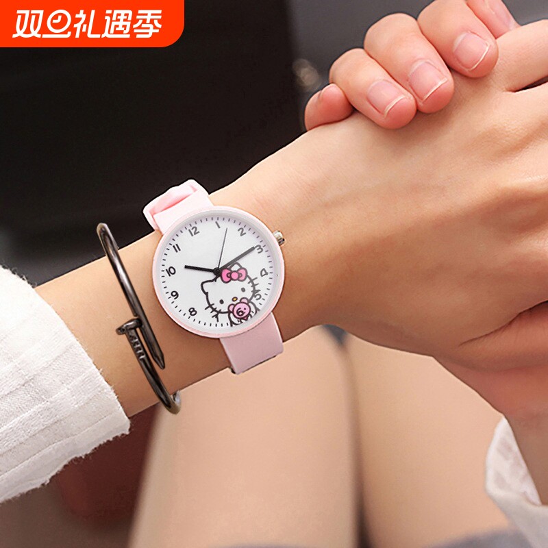 韩版简约手表可爱果冻儿童女学生防水石英指针式白色蓝色普通粉色