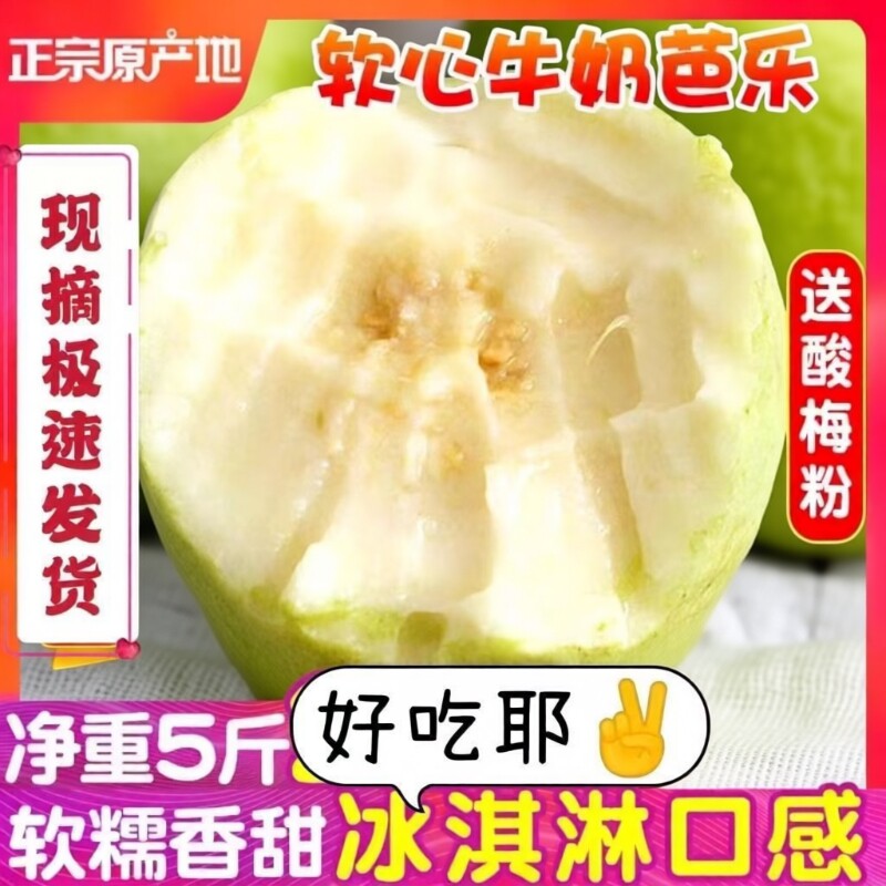奶油软芭乐当季福建新鲜白心番石榴孕妇水果软糯整箱红心冰淇淋
