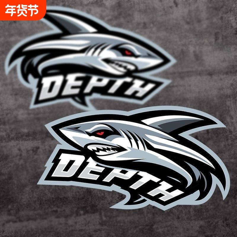 鲨鱼贴纸遮挡划痕卡通创意个性装饰车贴电动摩托车防水车窗车贴