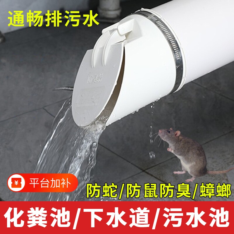 110pvc排水管防臭下水管横管外套160排污化粪池防臭防返水地漏芯