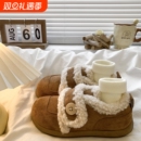 厚底全包毛毛勃肯鞋棉鞋女款2025新款秋冬外穿保暖加绒雪地靴毛绒