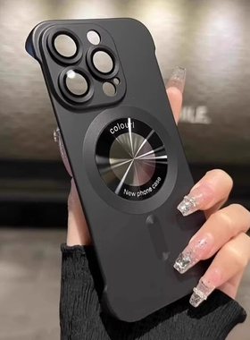 裸机手感无边框适用16苹果15proamx手机壳带镜头膜iPhone14promax漏标磁吸13新款12超薄pro磨砂高级感防摔套