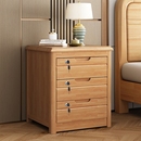 整装 简约带锁现代斗柜床边小型储物抽屉收纳柜子 实木床头柜中式