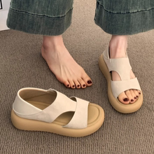 厚底凉鞋女款夏季外穿2025新款配裙子绝美不累脚罗马鞋两穿凉拖鞋