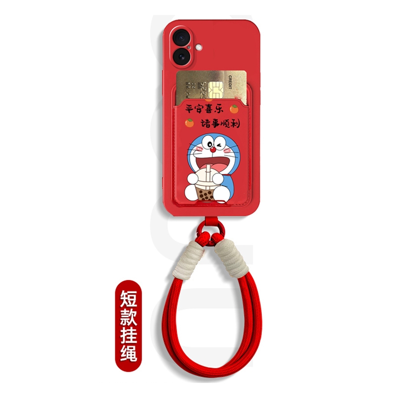 手提插卡套叮当猫防摔时尚手机壳