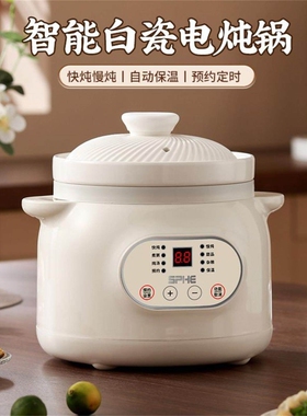 SPHE德国多功能电炖锅陶瓷煲汤锅家用炖汤锅电炖盅婴儿辅食电砂锅
