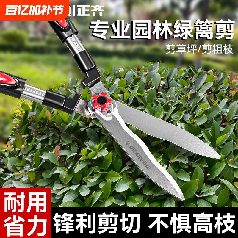 园艺剪草坪专用绿化修枝剪修剪花草树枝绿篱剪粗枝园林强力大剪刀