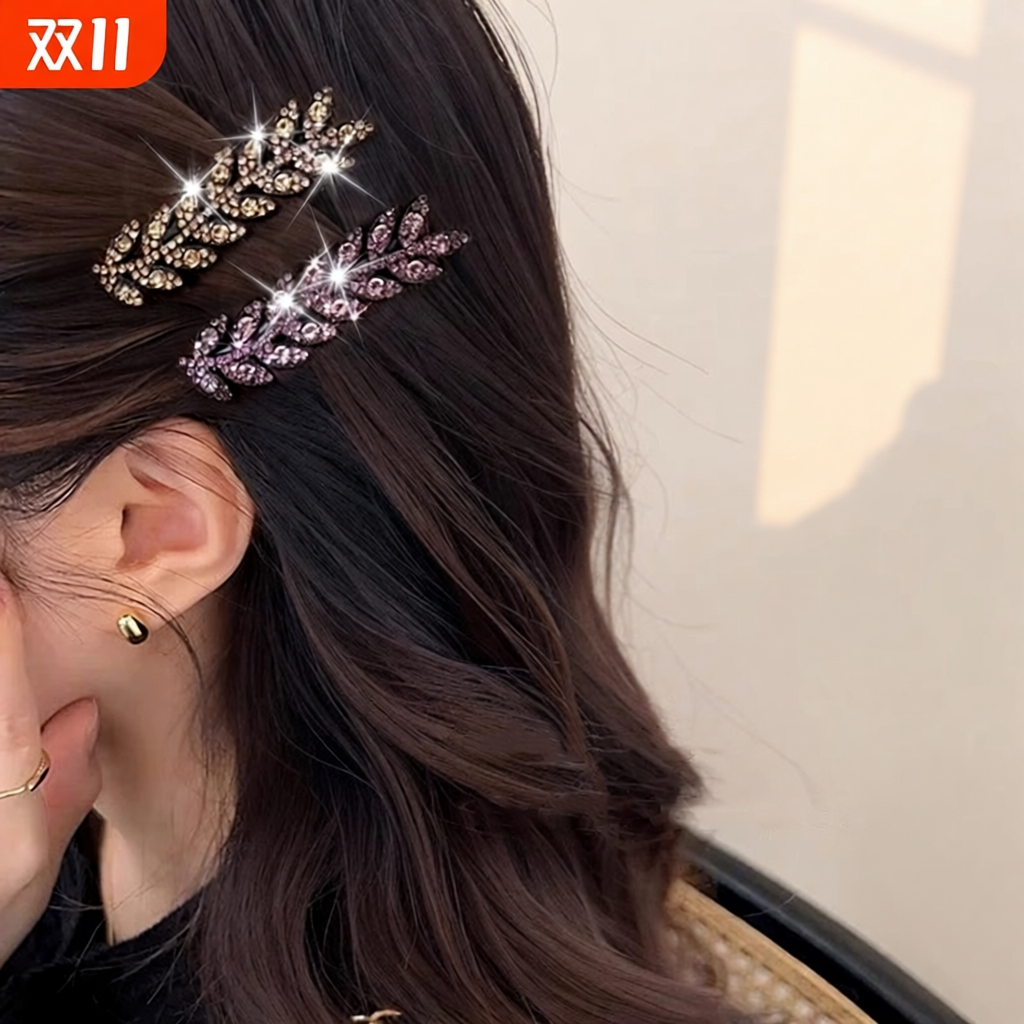 韩系轻奢水钻女边夹侧边刘海夹发卡2025新款高端碎发一字夹子头饰