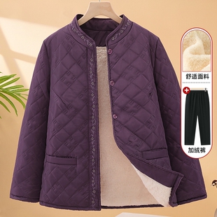 中老年人女装妈妈冬装棉服轻便小棉袄奶奶外套老太太轻薄内胆衣服
