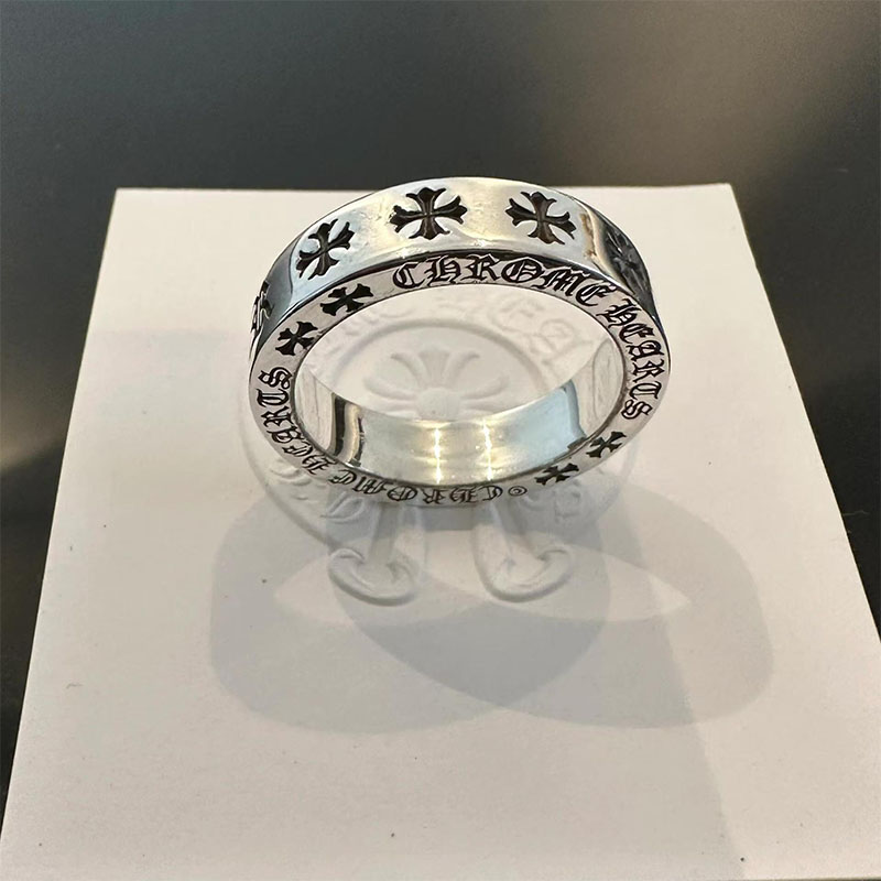 宗克罗心永恒之心戒指情侣对戒男女十字架复古藤曼鸢尾花礼物开口