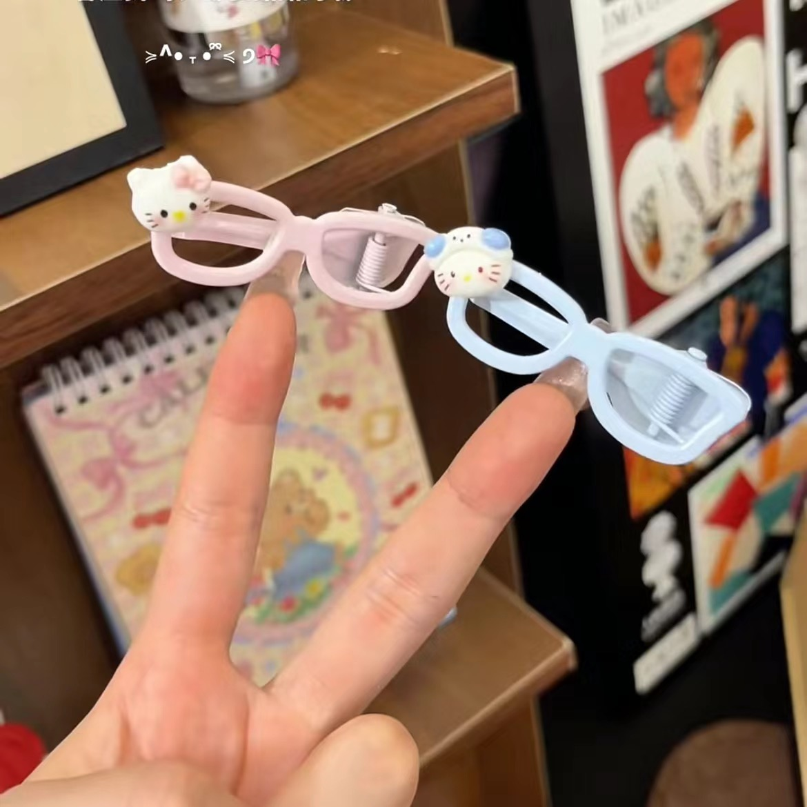 少女刘海女生甜美眼镜发夹发饰春夏发卡新款ins可爱卡通眼镜发夹