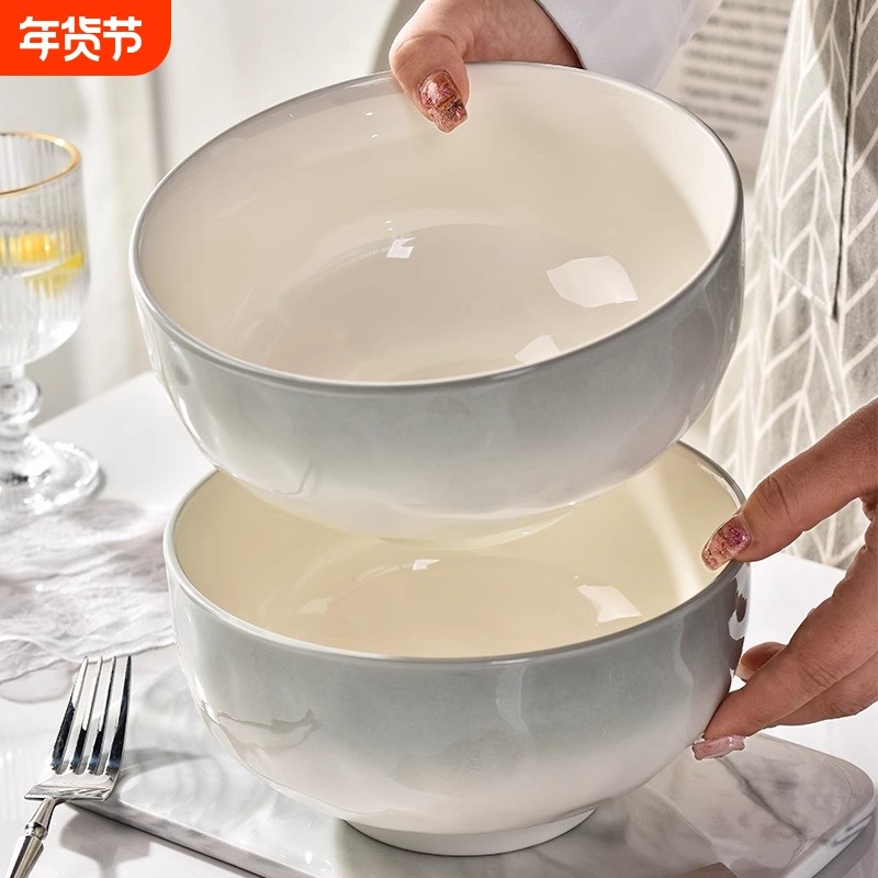 大号汤碗家用2025新款高颜值陶瓷汤盆饭碗漂亮的汤面碗餐具碗碟盘