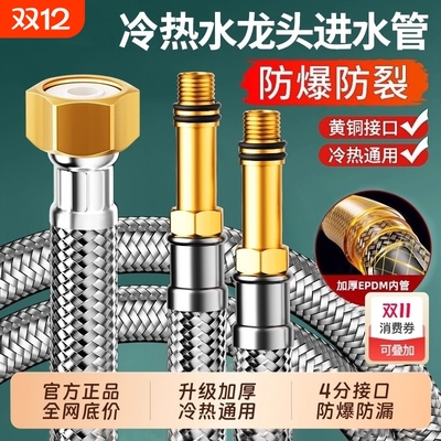 精铜接口/304不锈钢编织进水管