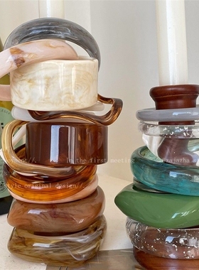 不规则亚克力醋酸手镯女夏复古几何ins小众设计学生闺蜜手饰原创