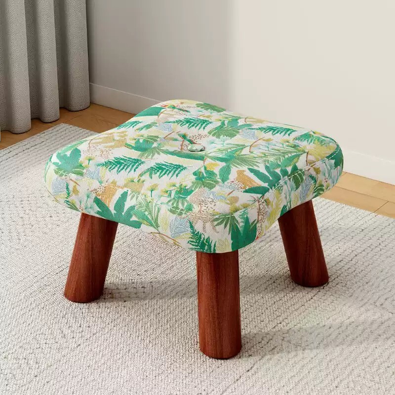 小凳子家用复古布艺板凳客厅茶几沙发矮凳创意软包坐墩成人换鞋凳