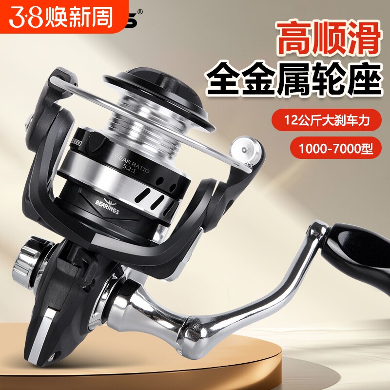 全金属纺车轮远投专用防海水大物锚鱼轮海竿轮矶钓路滑微物鱼线轮