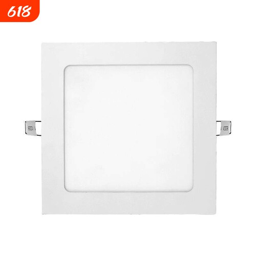 led超薄筒灯方形面板灯格栅嵌入式6寸12w开孔10 13 15 17 20公分