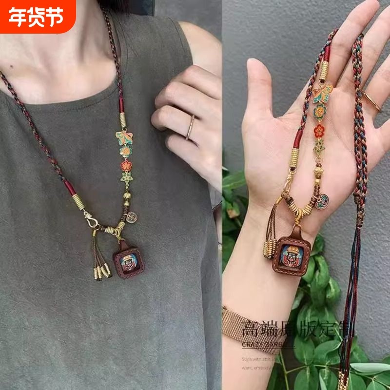 扎基拉姆女财神项链编绳吊坠小众设计配饰女毛衣链春夏季新款高端