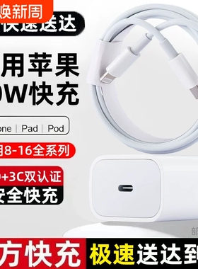 适用苹果原装正品17/15数据线iPhone11/12/13/14/16/pro/X/XR/XSmax手机8plus平板充电线PD快充/iPad/Type-c